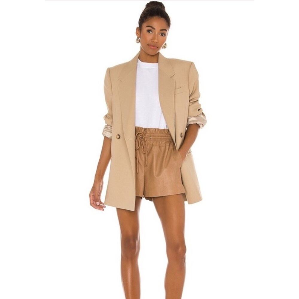 Philanthropy Emma Shorts Vegan Leather Camel Size Medium Paper Bag NWT - Picture 4 of 10
